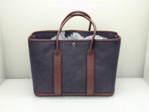 エルメス｜ガーデンパーティー、バッグ角擦れ、色剥げ補修、染め直し修理